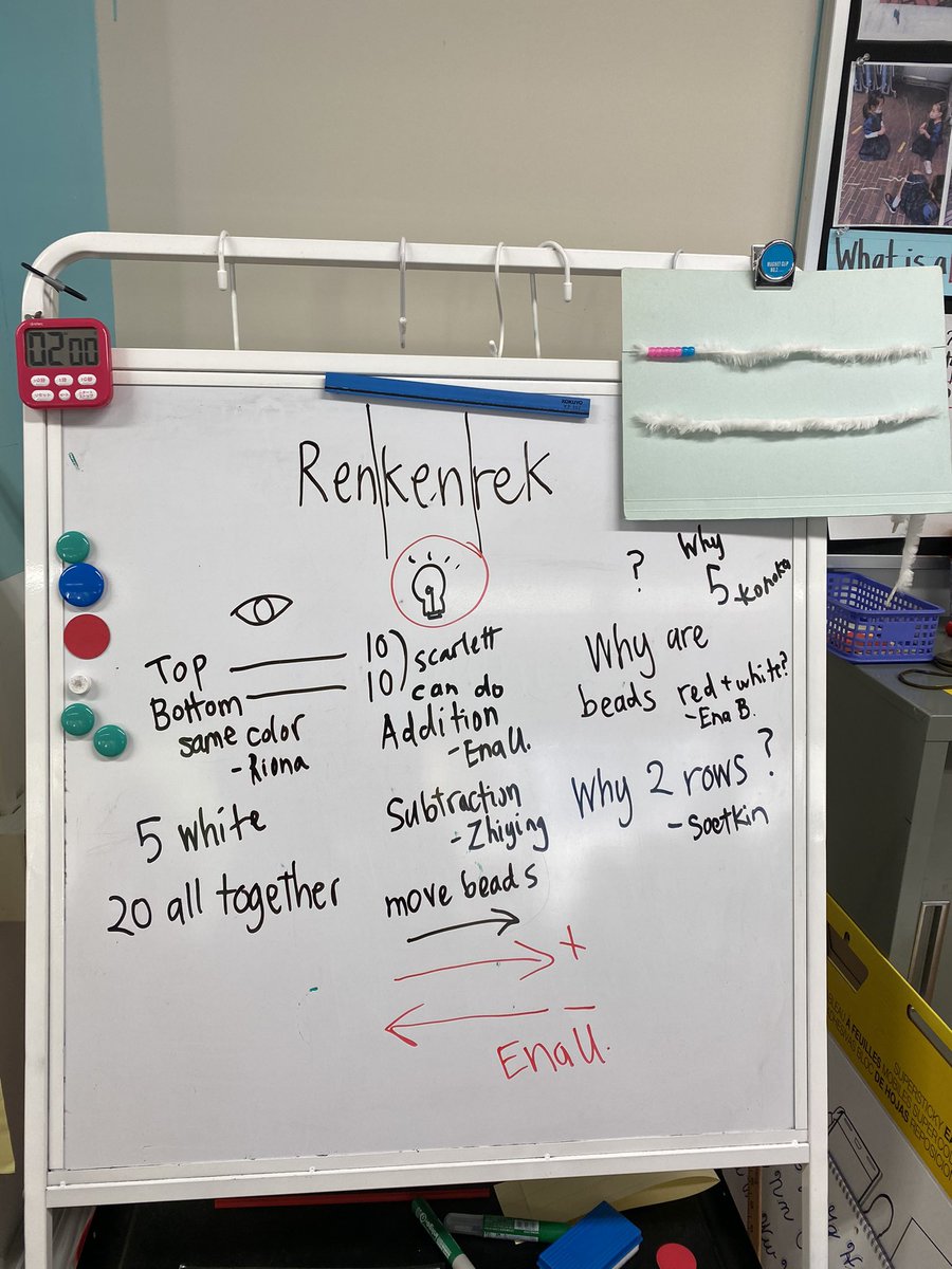 MsNanaNana's tweet photo. What the heck is a Rekenrek? See π Think π€ Wonder π See what the kids said. Then we made our own. #addition #subtraction #rekenrek #numberrack https://t.co/0QdaJyaYvD