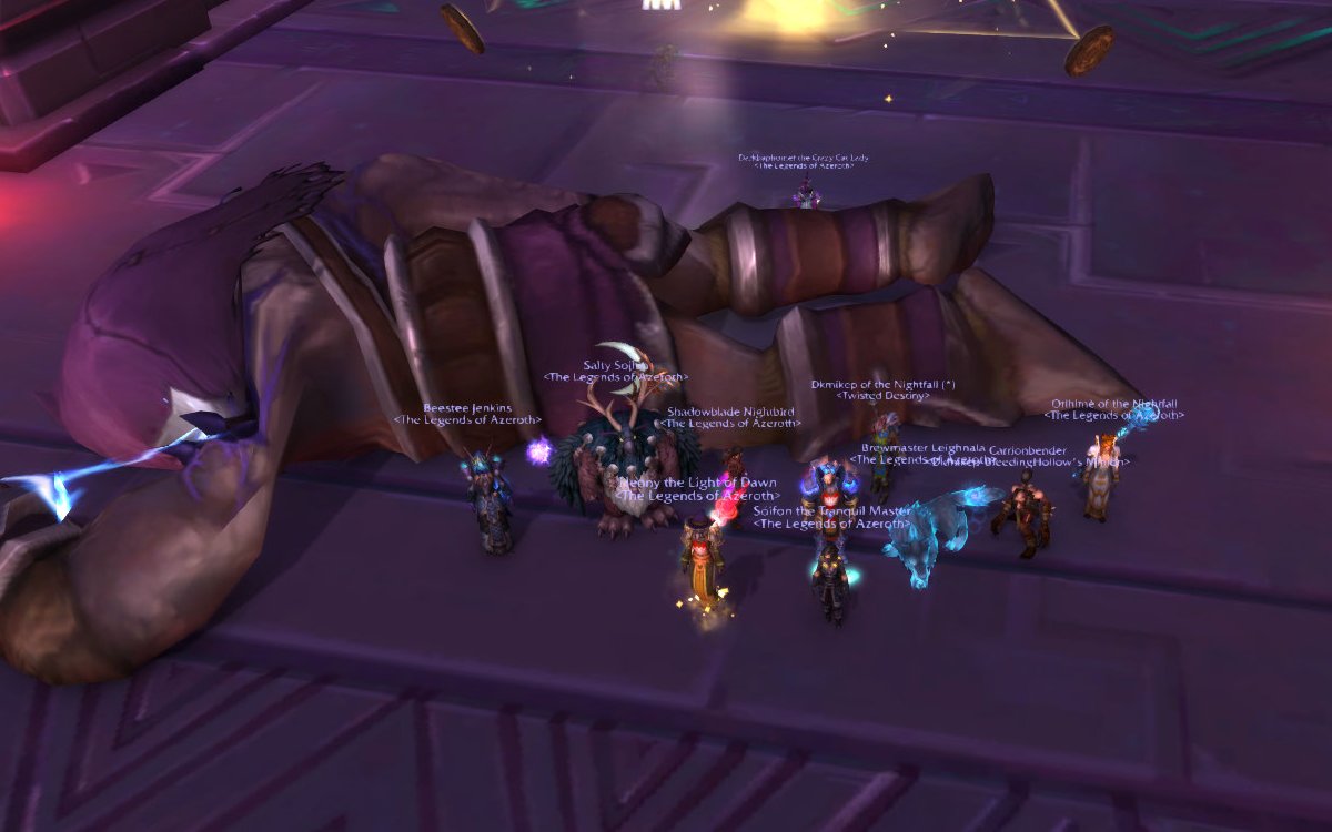 LegendsAzeroth's tweet photo. #worldofwarcraft We got this guy down! Ra-den! Great progress tonight! 7 bosses after 3 weeks! You are all legends tonight! #wearelegends #wow #prepatch #shadowlands https://t.co/OHnpmZ3aH8