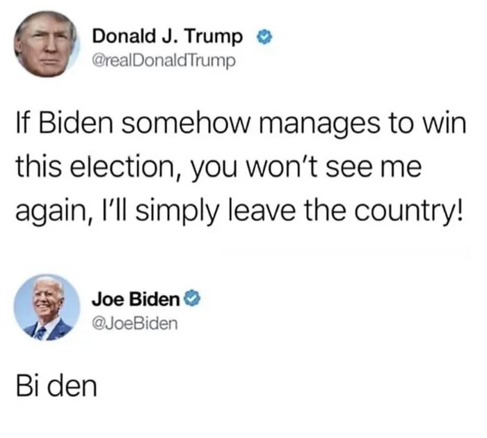 adundunx's tweet photo. Bi den
#TrumpvsBiden https://t.co/6lfE0q05GC
