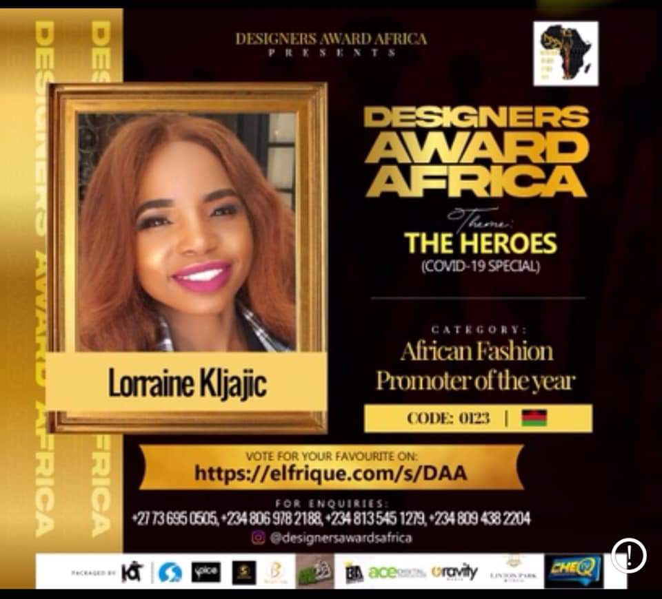 SpiweZulu's tweet photo. I would like to Congratulate my colleague Founder at Lush Africa Entertainment and AFAF @Loshaq @afrifashionfest for winning The African Fashion Promoter of The Year 2020 @designersaward
#fashiondesigners #fashion #promoters #Africa
@MalawiTravel @TourismMalawi @LushAfrica https://t.co/LmjZnmy3JZ