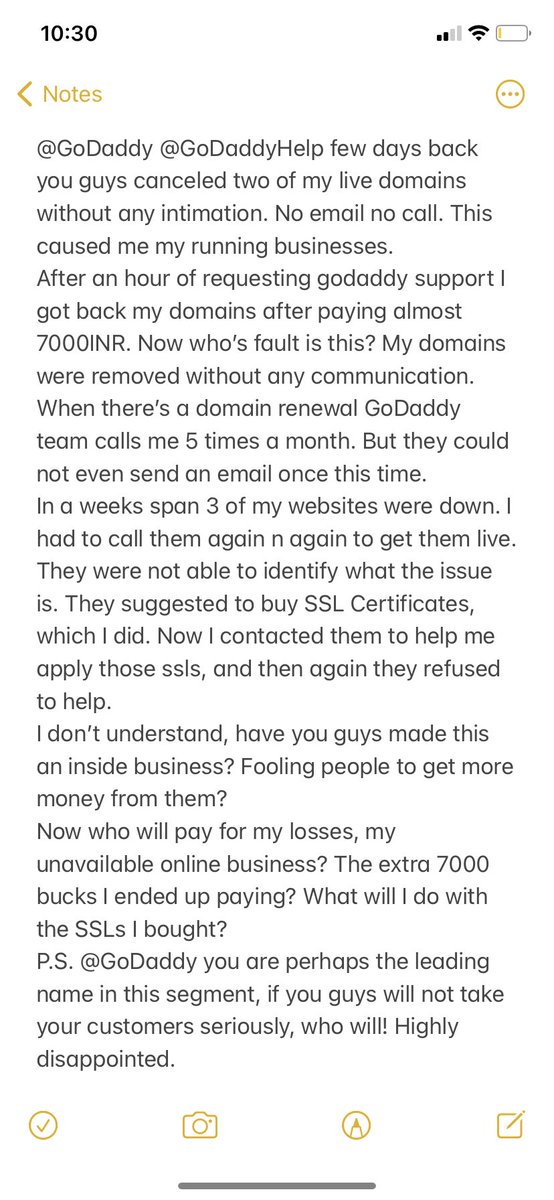 swetashishodia's tweet photo. @GoDaddy @GoDaddyHelp have you guys started an inside business to launder more money from your customers? I need immediate assistance or otherwise this stands true. @jagograhakjago #GoDaddy #GoDaddyFails https://t.co/lyFgXG6fEb
