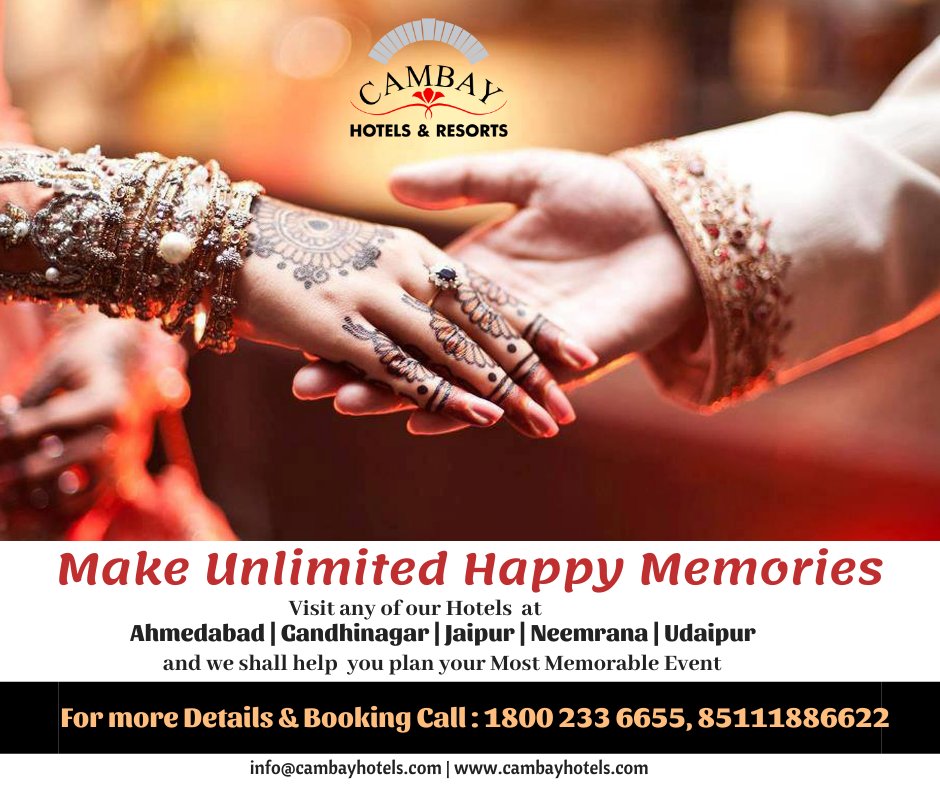 Cambay's tweet photo. #Wedding is one of the most important events and journey that you take on in life. With stunning settings and one-of-a-kind views, #Cambay is the best wedding venue.

Learn more 👉 https://t.co/1vXdNjSnop https://t.co/tJlyBWyQ9j