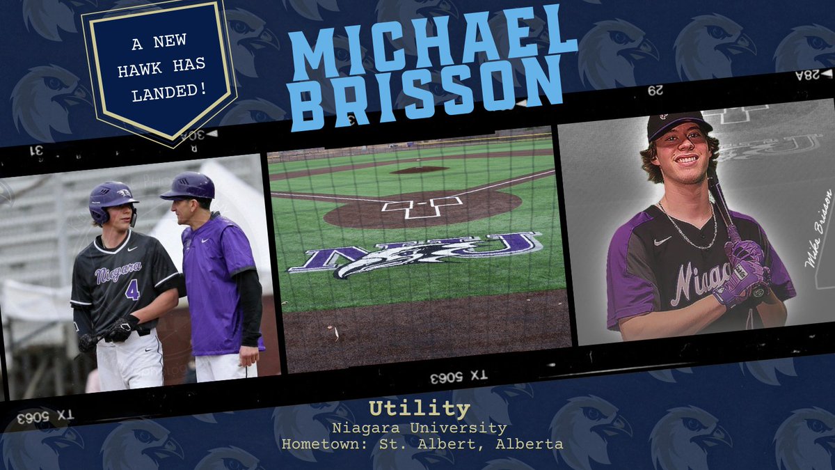 EdmRiverhawks's tweet photo. Since we kept you waiting, we'll give you a double dose of signings! We are so proud to have signed St. Albert player Michael Brisson w/ Niagara University. 3-for-3 for stolen bases on the 2020 season, and finishing the season with a slugging percentage of .469...welcome Michael! https://t.co/8mOb6sJgFk