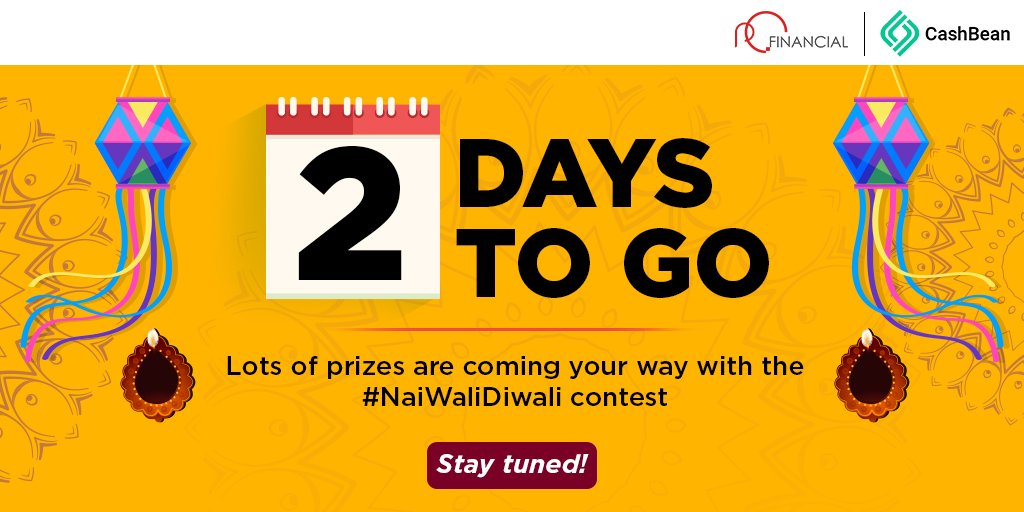 CashbeanO's tweet photo. We are all in it to make it a better Diwali for you. Gear up to win prizes and dazzle your Diwali. In other news, we have further reduced our processing fees by 30%. RT to spread the word! 
#NaiWaliDiwali #ContestAlert #DiwaliContest #Winners https://t.co/1mLcmAkO33