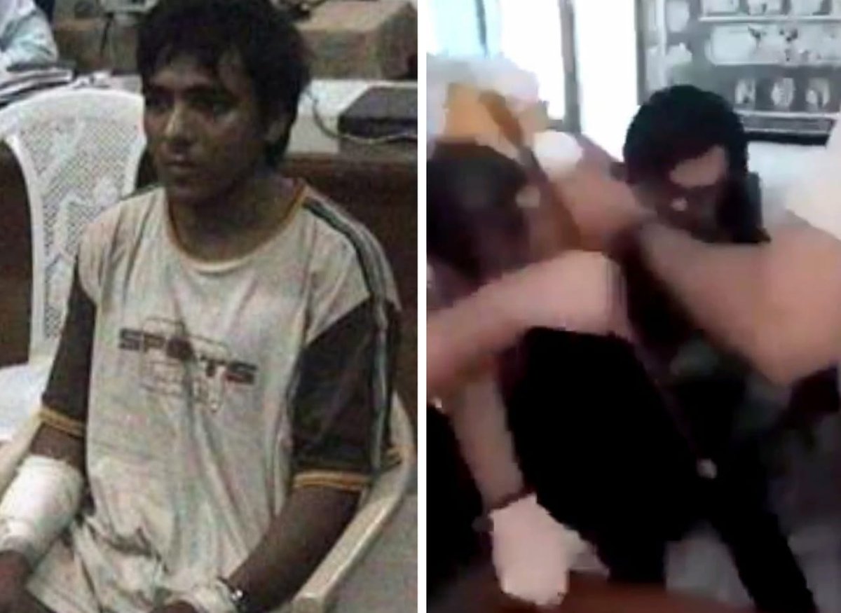Picture 1:-A terrorist is on chair.  
Picture 2:-A Journalist pushed, assaulted bothe have bandage on the right hand.
Biggest Shame on Maharashtra govt & Mumbai Police
@ANI
@republic
@BBC
@BBCNews
@BBCWorld
#IndiaWithArnab
#IndiaWithArnabGoswami #ArnabGoswami #HinduWithRepublic