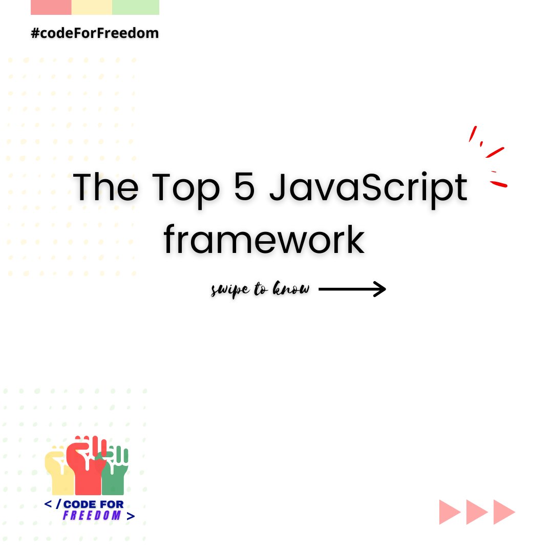 _codeforfreedom's tweet photo. Top 5 #JavaScript Frameworks  in 2020 !!!

#100daysofcode #DEVCommunity #DEVCommunityIN #React #angularjs #VueJS #codeforfreedom #freedombycode https://t.co/K2k3wvEc1L