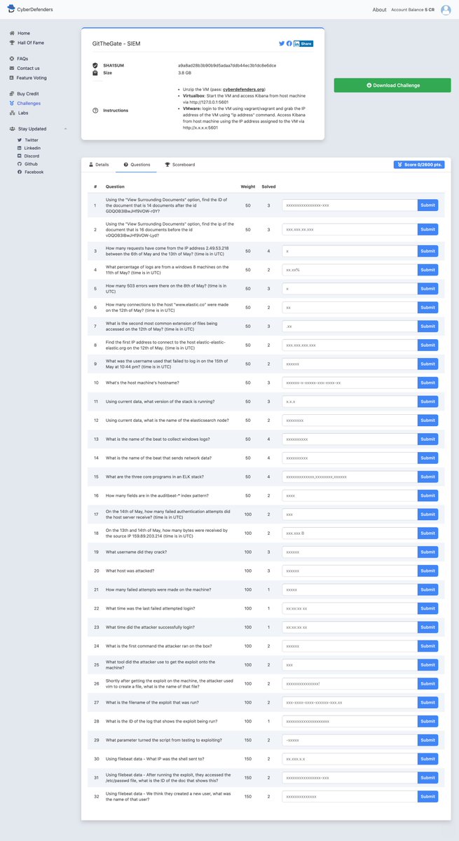CyberDefenders's tweet photo. New challenge released | "GitTheGate" is an introductory #ELK challenge to get you started with #Kibana.

Challenge: https://t.co/qclEfWq87e
Author: @0ldmate_

We are currently preparing another advanced ELK case investigation scenario. Stay tuned!

#DFIR #BlueTeam #SIEM #InfoSec https://t.co/f9VRvZCe6G