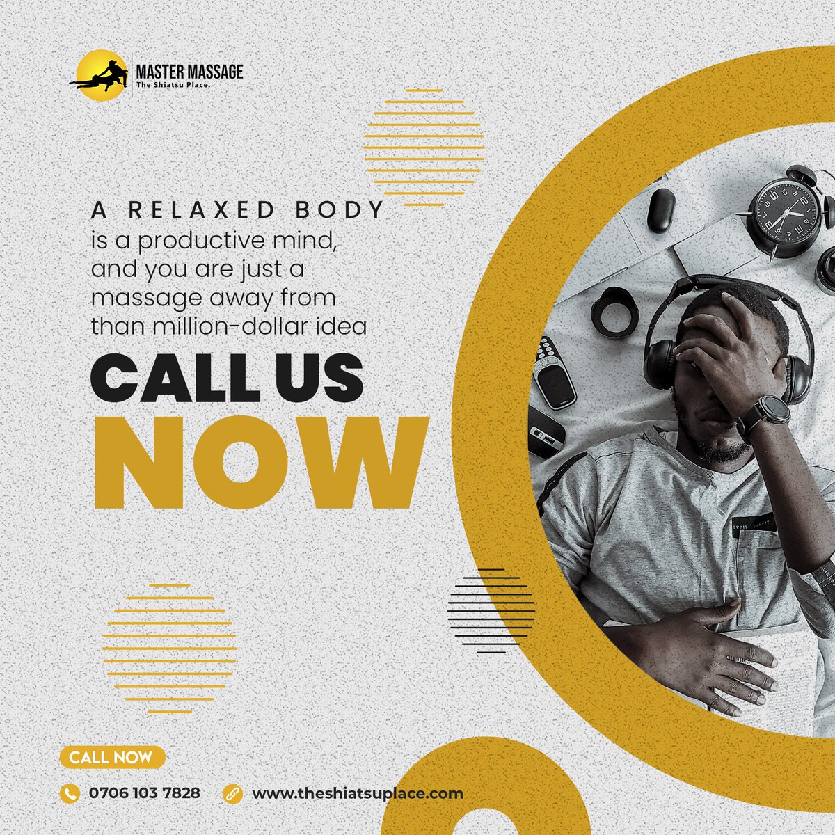 TheShiatsu's tweet photo. A RELAXED BODY IS A PRODUCTIVE MIND.
CALL US TODAY TO BOOK A SESSION : 07061037828

#MassageTherapy
#ThursdayMotivation #ThursdayThoughts #thursdaymorning https://t.co/fWAeV7hum9