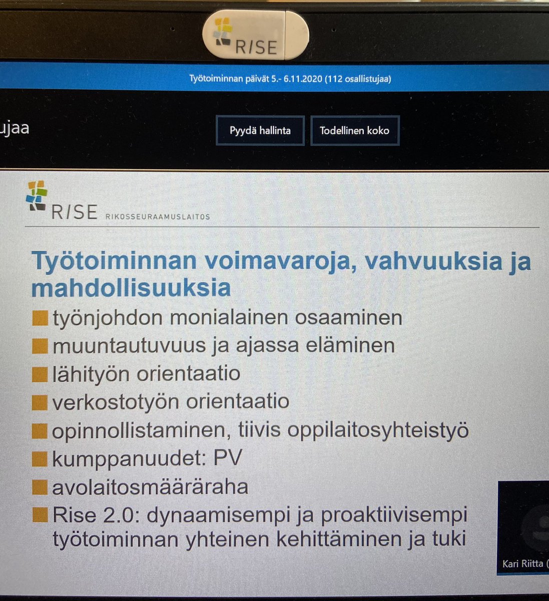 KatiSunimento's tweet photo. Valtakunnalliset @rikosseuraamus  työtoiminnan päivät käynnistyivät kehitysjohtajan avauspuheenvuorolla ja työtoiminnan opinnollistamisella. @SatuRahkila’ kanssa https://t.co/rq8suoHW3q