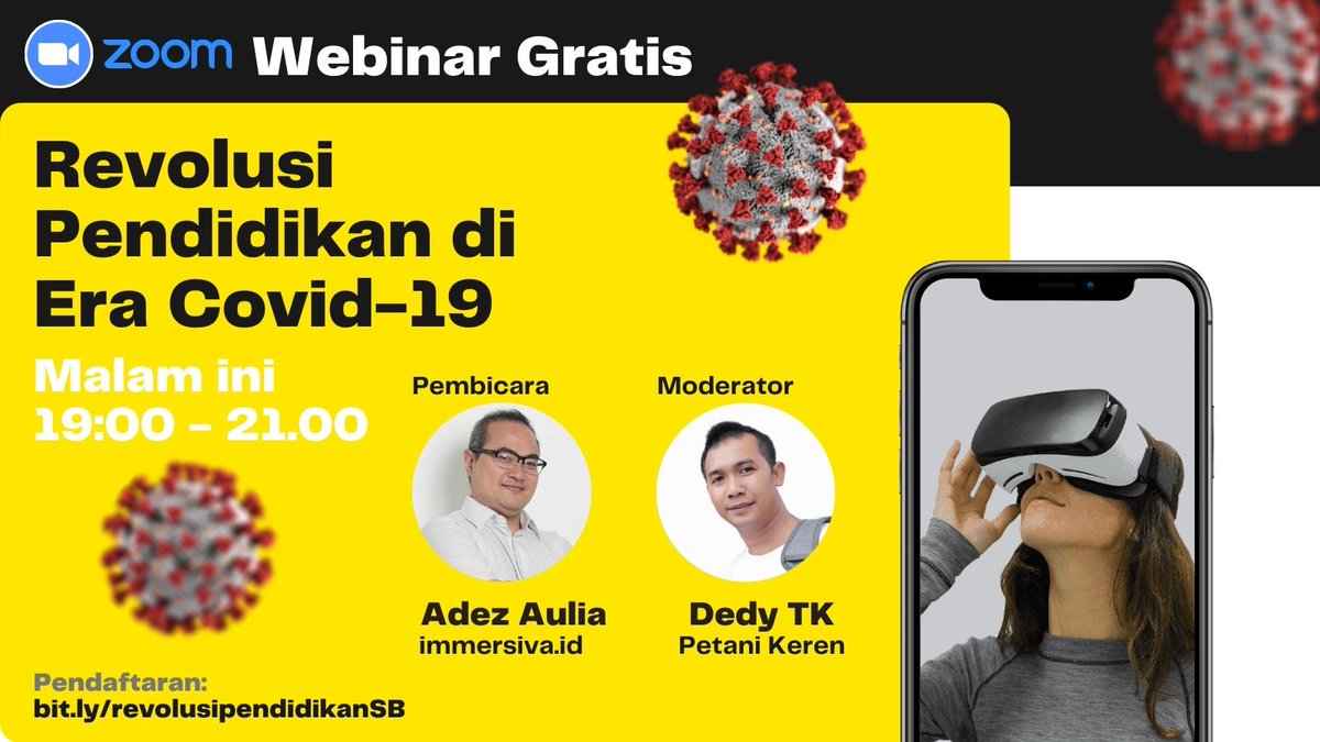 REVOLUSI PENDIDIKAN DI ERA COVID-19
Gabung di webinar gratis Komunitas Sinau Bareng Jogja.

Daftar gratis
klik bit.ly/revolusipendid…

Info dan Pertanyaan: 
DedyTK via Whatsapp 0817 0413 827
Atau klik wa.me/628170413827

tags:
GINI DOANG NIH GRUP NERAKA
#bts
#gempa
