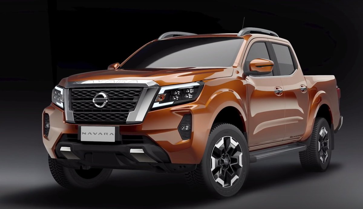 Motorscribe's tweet photo. Nissan adds even more truck to its new 2021 Navara with a higher bonnet and Titan-like grille. Plusher interior, more driver assistance safety systems for on and off-road and there’s a new adventure Pro-4X version. https://t.co/8PRmCsPMNZ