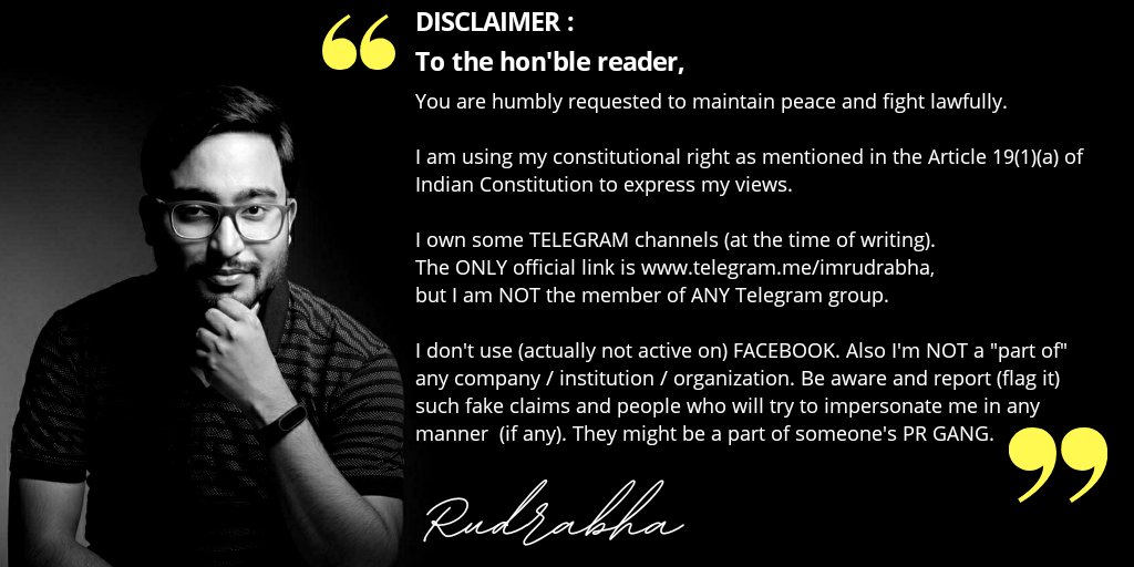 imrudrabha's tweet photo. #IAmArnab #CannotStopSSRJustice //

Now onwards, everyday I'll show that if

our "🖊️🖋️ 🧠 📖 🤝‍" is

way more effective and mightier than

their  "⚔️ 🔪 💣 💰💪🏽"

on ground.

Jai Hind ~ @imrudrabha
____
@nilotpalm3 @shwetasinghkirt @lostsoul_apu @rupali0023 @TannuPriyah @mahua71 https://t.co/kNFtnblTWO