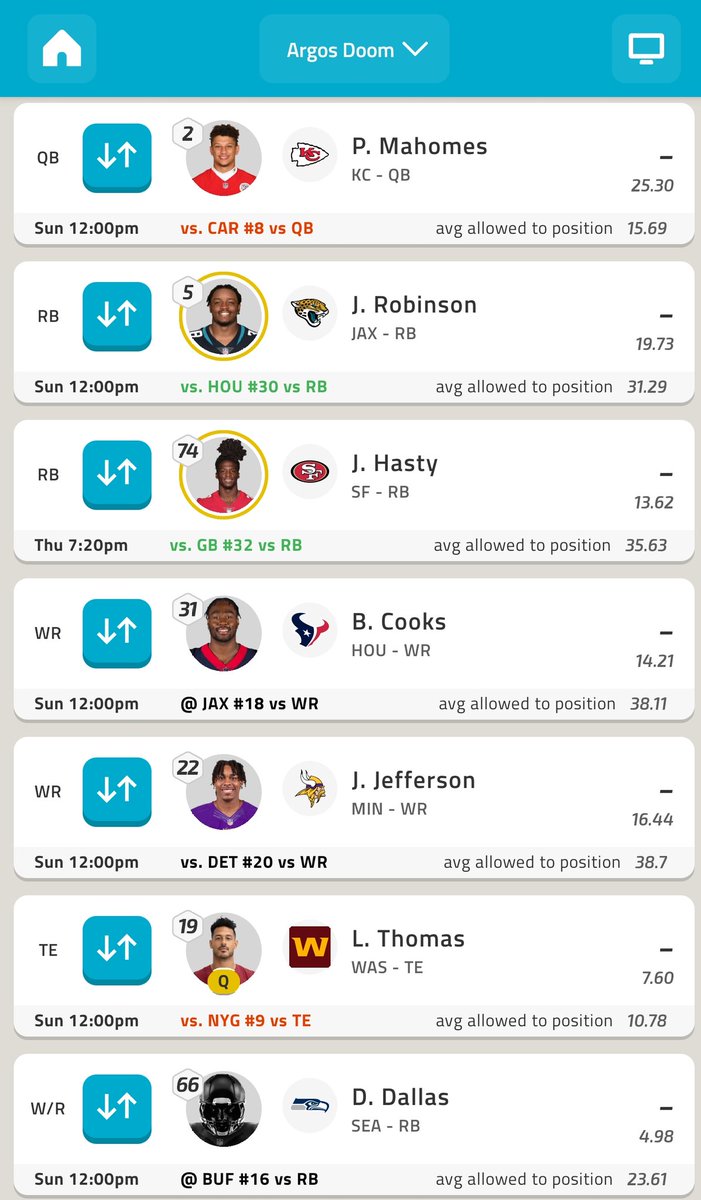 SamCMontenegro's tweet photo. @DrFantasyNFL
Así mi alineación hasta el momento, alguna sugerencia?
#AyudaDrFantasy https://t.co/DeOvIXCrE2