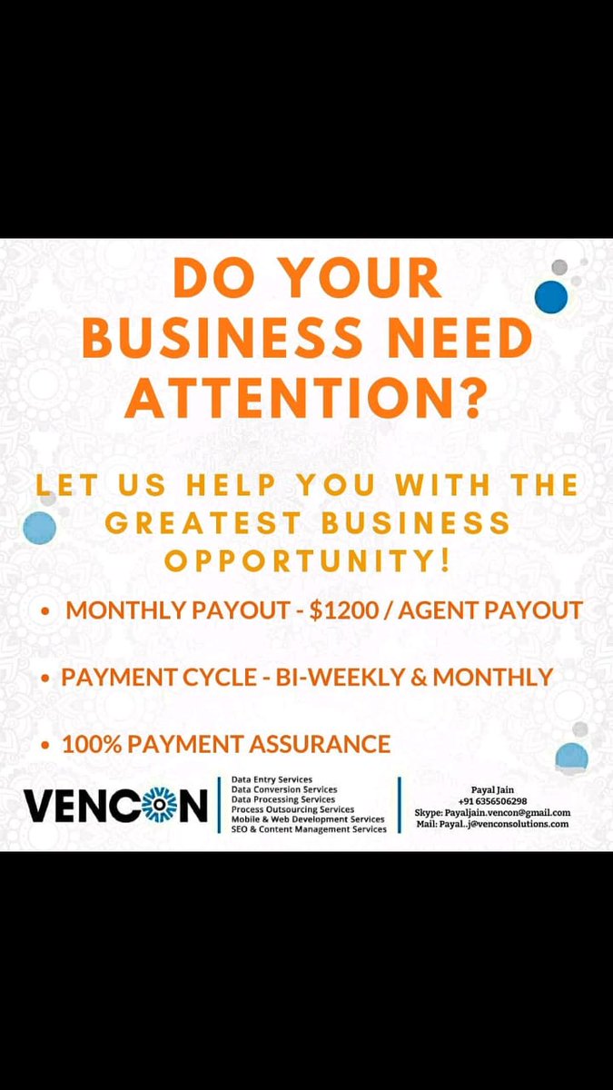 Payal_vencon's tweet photo. Hello Everyone,

If you want to set up an Authentic business process with non voice campaign, We have come up with the non voice form filling process having amazing payout

Monthly payout :- INR 100000- INR 130000 Per agents/Month.

Minimum seats : 20 IDs. https://t.co/R8lm2dCkfJ