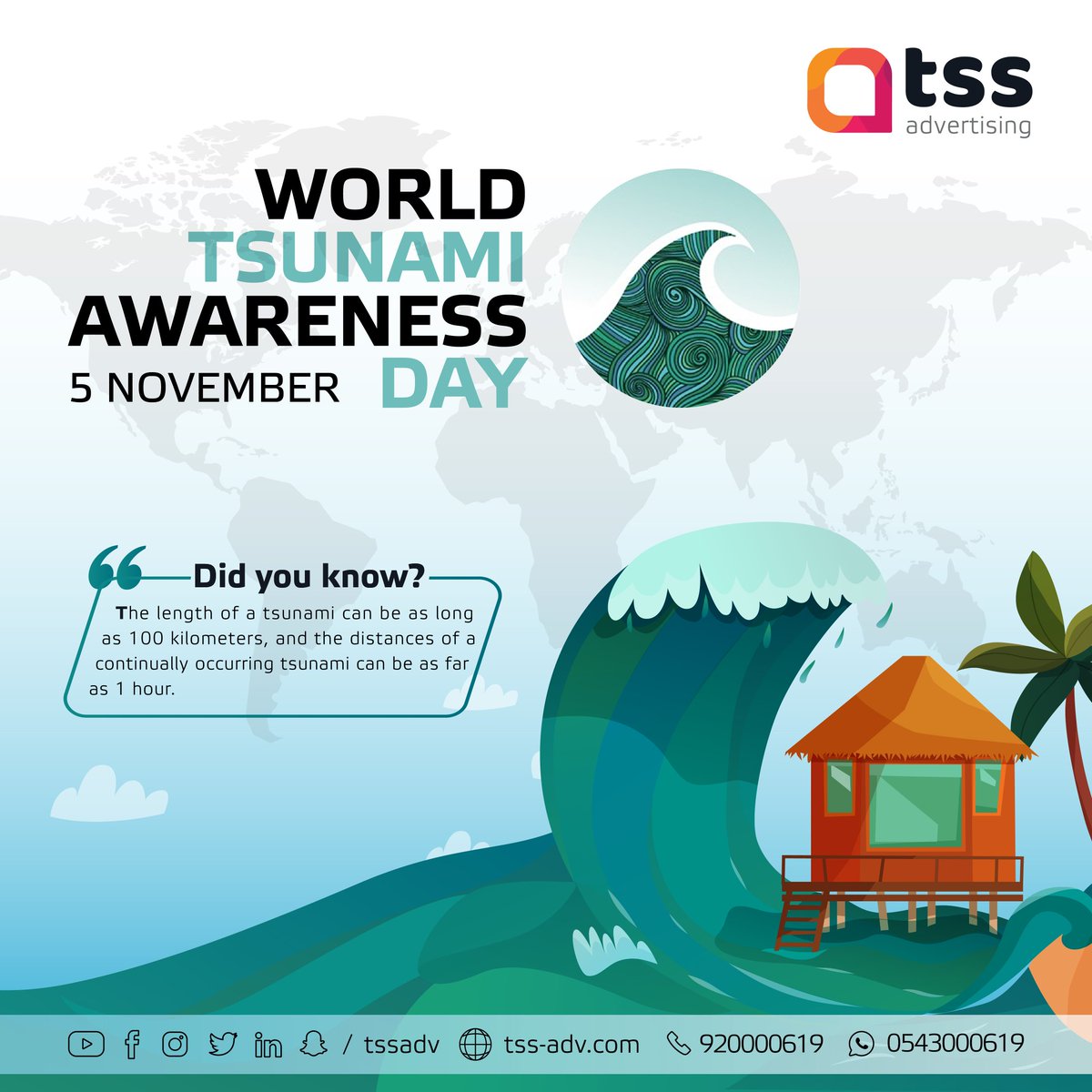 tssadv's tweet photo. World Tsunami Awareness Day 2020

#tsunami #awarenessday #TSS #TSSAdvertising #WeAreTSS https://t.co/OfEJCfXApc