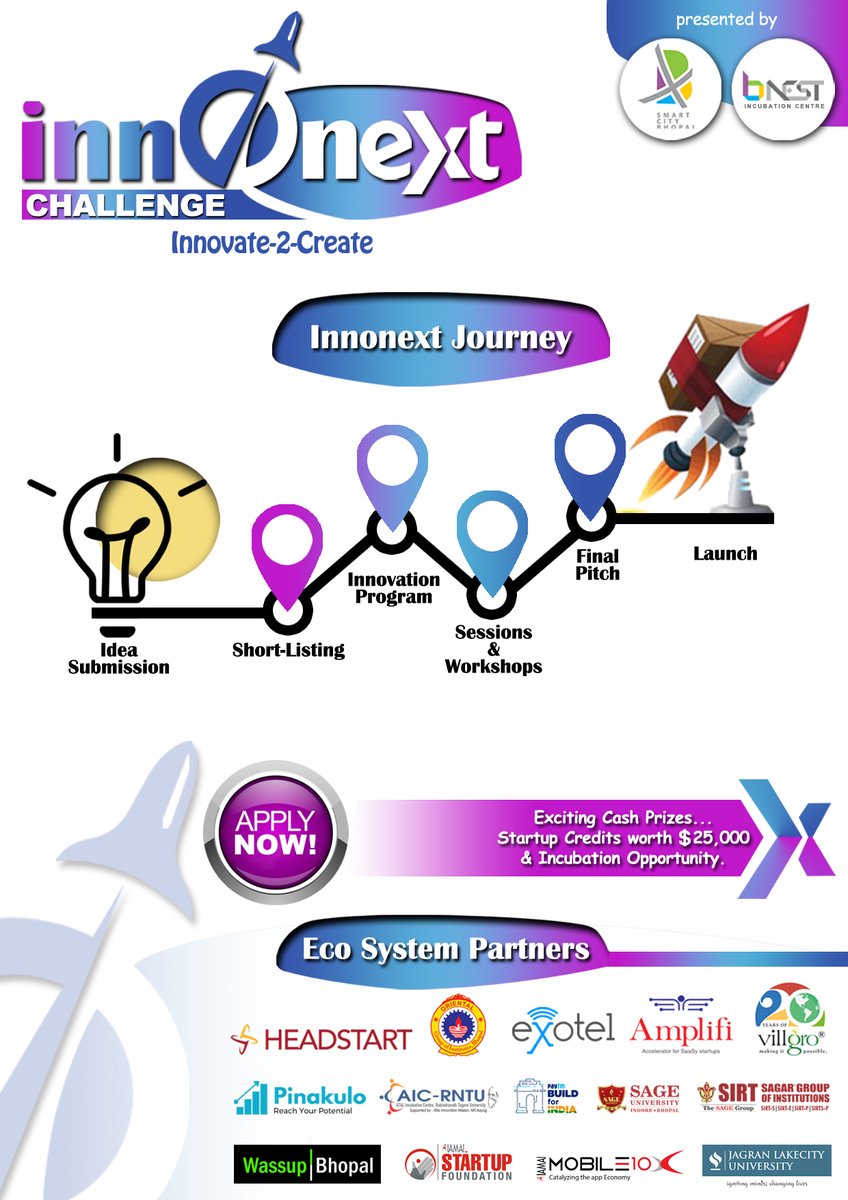 Mobile10X's tweet photo. Do you have an Innovative idea? We are excited to
partner with @bnestbpl for the Innonext challenge! Apply now to win exciting cash
prizes and startup credits worth US$25000 to boost your innovation.
https://t.co/MXx5cfxFgo
#Innonext2020 #Innovate2create https://t.co/uKjPWGhTp7