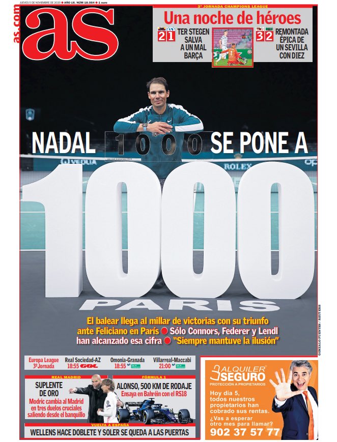andymay's tweet photo. 1,000 singles victories! 

Well done, @RafaelNadal and team. https://t.co/Amh9ukcjDE