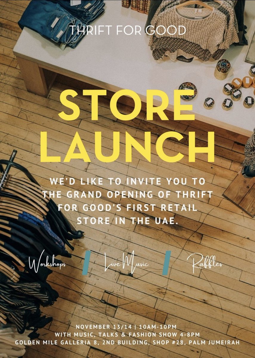Tune into <a href="/DubaiEye1038FM/">Dubai Eye 103.8FM</a> at 10.45am today to hear all about the #ThriftForGood store launch! #gulfforgood #sustainablefashion #csr #media #dubai