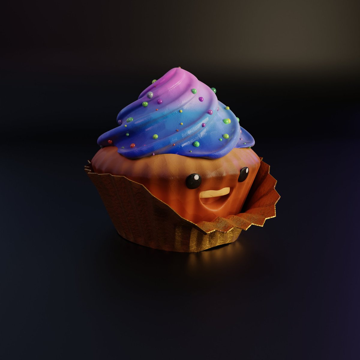 ThisModernDay's tweet photo. yummy cupcakes #blender #Blender3d #clay #cupcake #facesonobjects https://t.co/SzNHUClnIS