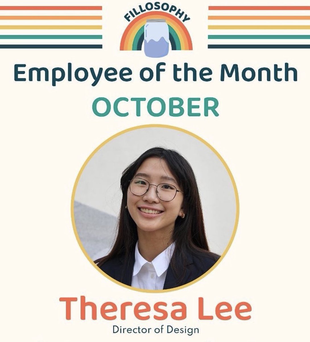 bonsaifvhs's tweet photo. The employee of the month for the month of October goes to our director of design, Theresa Lee! Thank you for all your endless efforts and hard work, you’re so appreciated. — @veinternational #VEDemoWeek #fillingjarsnotlandfills #veinternational #virtualenterprise https://t.co/yE8uE7f0Mt
