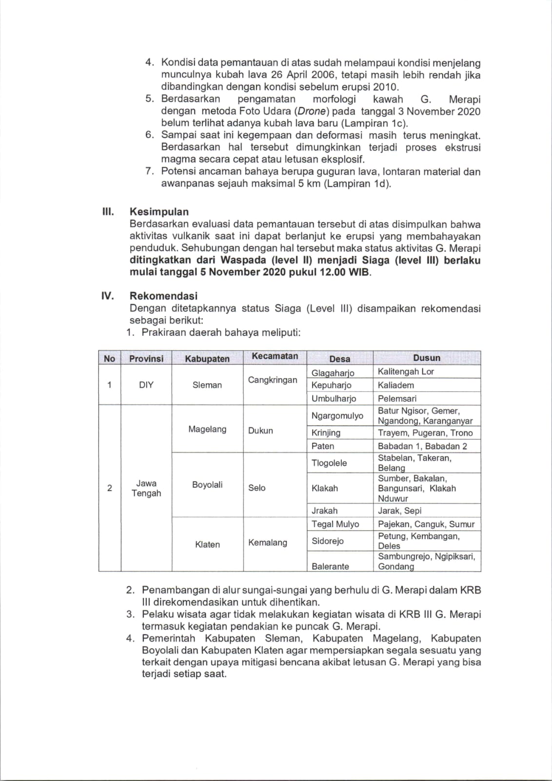 Kawasan prakiraan dalam bahaya.