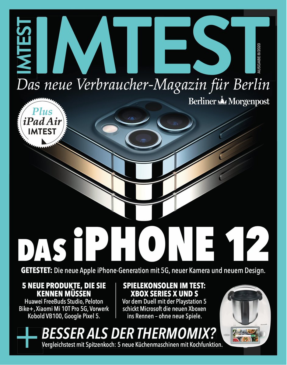 Morgen. Unsere neue Ausgabe. Wieder in allen Tageszeitungen der FUNKE Mediengruppe. Print und Digital.

Mit einem Vergleichstest von Küchenmaschinen "Alle gegen den #Thermomix", einem ausführlichen Test vom #iPhone12, der #XboxSeriesX und S und dem neuen #Peloton Bike+.... 🚀🚀🚀
