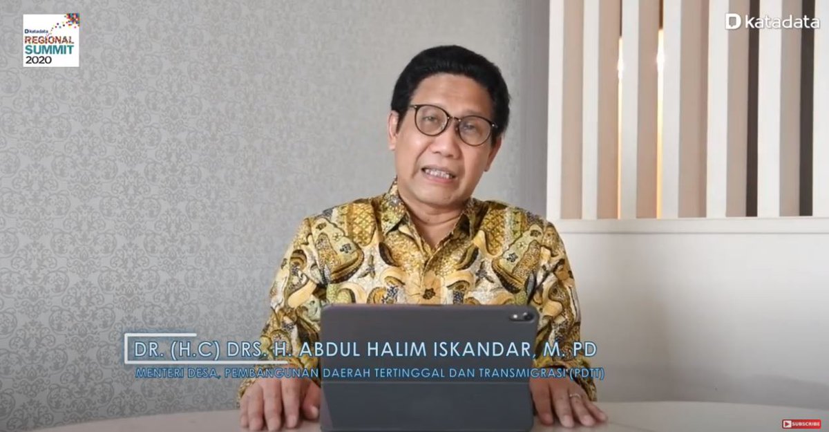 KATADATAcoid's tweet photo. Penyerdehanaan Regulasi, Penyerdehanaan Birokrasi, 2 hal ini menjadi dukungan utama didalam melakukan upaya pembangunan SDM, pembangunan infrastruktur, serta transformasi ekonomi. Menteri Desa, Pembangunan Daerah Tertinggal dan Transmigrasi di acara #RegionalSummit2020 https://t.co/cmrOKWg0np