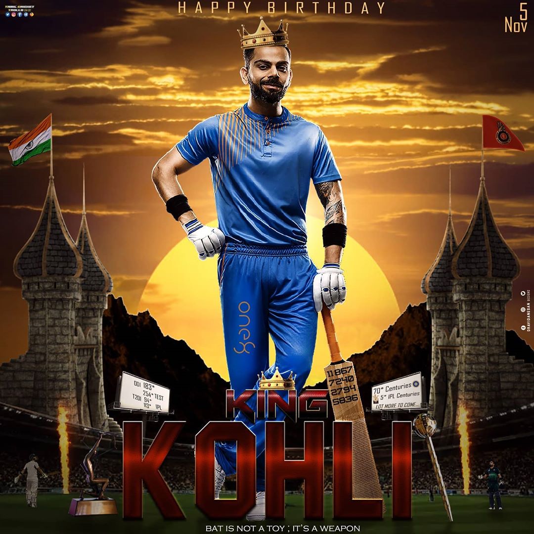 sanjuhbl7's tweet photo. Happy Birthday KING 👑@imVkohli 
One of the most consistent batsmen 🔥🔥🔥
#GOAT #KingKohli https://t.co/5g1hbtD7r5