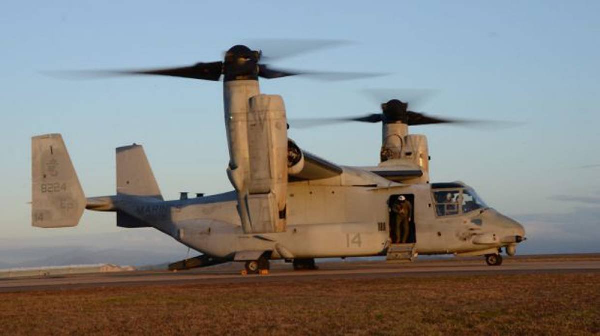 CV-22B Osprey tilt-rotors. Anywhere you see the CV-22B Osprey i bet you the U.S Marine Corp are involved. This aircraft is exclusive to the U.S Marines.