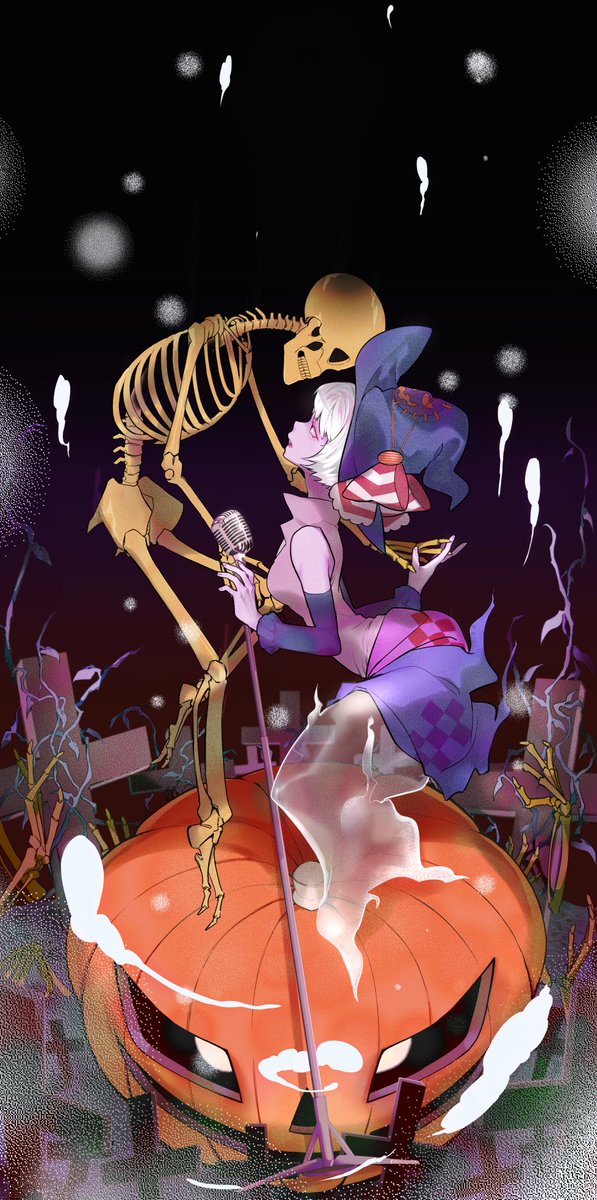 ハロウィン間に合わなかった遅刻イラスト。
ぽっと浮かんだストーリー背景付き(はしょって短くしました) 