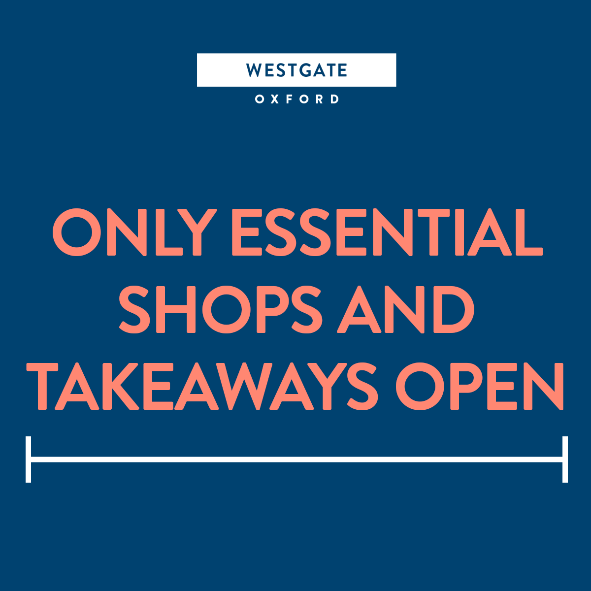 WestgateOxford's tweet photo. Stay safe, see you soon Oxford! In line with government guidance non-essential stores at Westgate Oxford are now closed. Only our essential stores, takeaway food options and car park remain open. Check our website for full details. https://t.co/BDQVCkxXz5