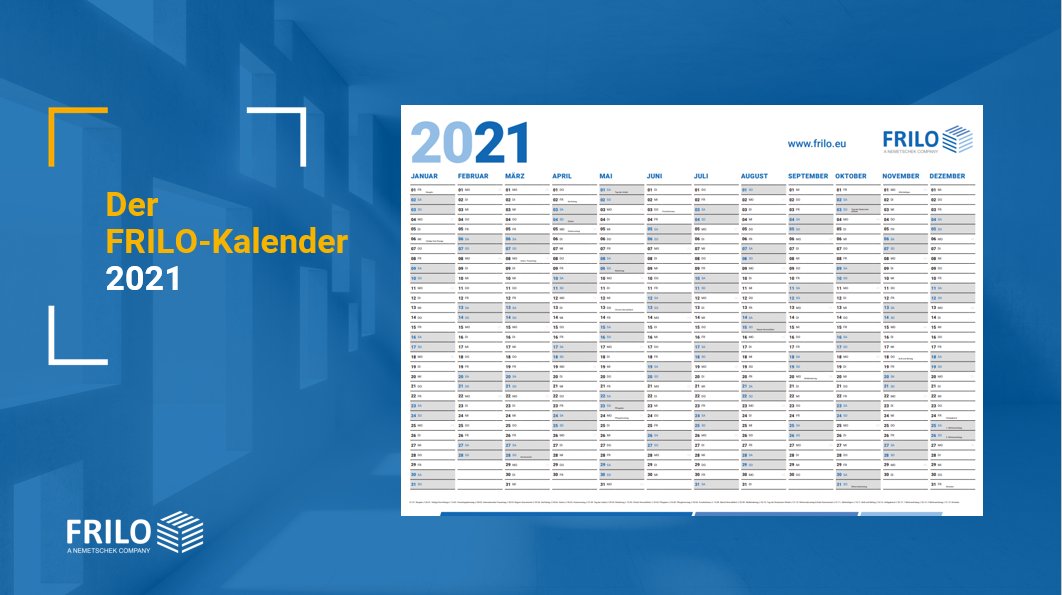 FriloSoftware's tweet image. *Der FRILO-Kalender ist wieder da*
Auch für das Jahr 2021 stellen wir Dir gerne wieder kostenlos einen FRILO-Kalender zur Verfügung. 
Sende uns einfach die gewünschte Anzahl und Deine Anschrift an marketing@frilo.eu.

#teamfrilo #calendar #2021 #civilengineering