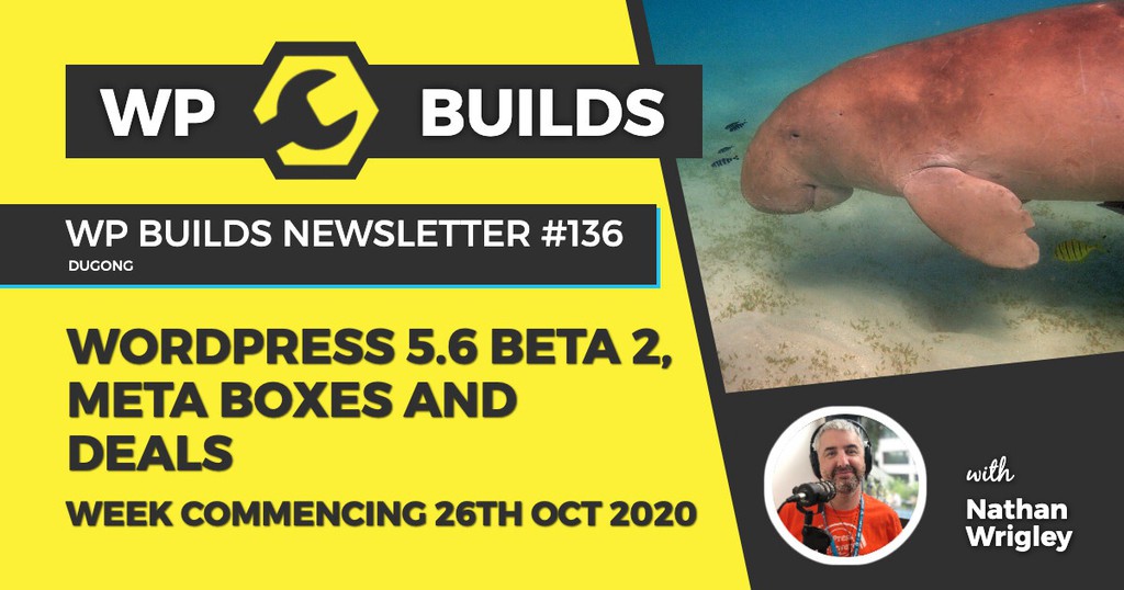 wpbuilds's tweet image. This week's WordPress news...

Read the full article: WP Builds Weekly WordPress News #136 – WordPress 5.6 Beta 2, Meta Boxes and Deals
▸ bit.ly/3ehAJgx

 #WPBuilds #ACF #BlockPatterns #News