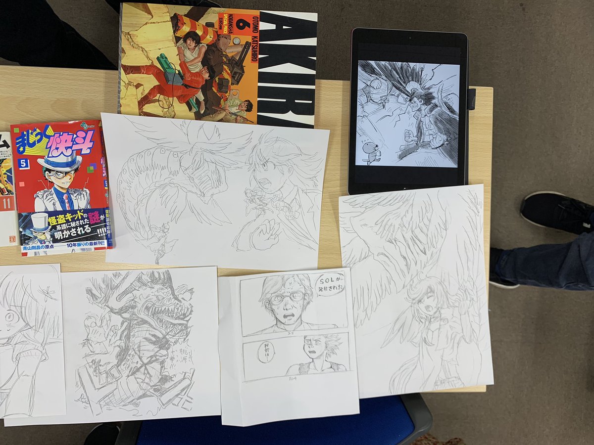 ヒロノブ 佐賀の似顔絵師 漫画模写 今日のktcのイラストの授業は 高校生にはなかなか馴染みのない漫画ばかりだけど 模写しよう ついでに興味持ってくれたらいいな 力作ができました Ktc Ktc佐賀イラスト Ktcおおぞら高等学院 通信制高校