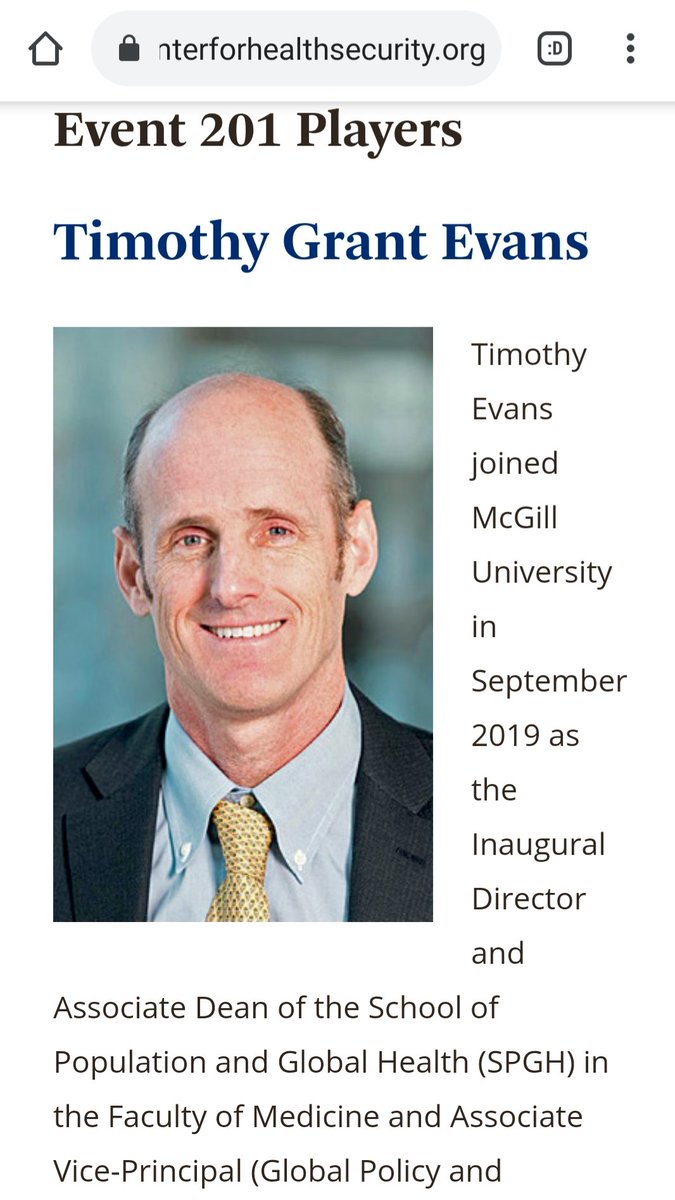 7) Tim Evans works/has worked for- The Rockefeller Foundation- GAVI (co-founder)  ID2020- World Bank- WHOHe's also a Rhodes Scholar, like our Deputy PM, Chrystia Freeland.