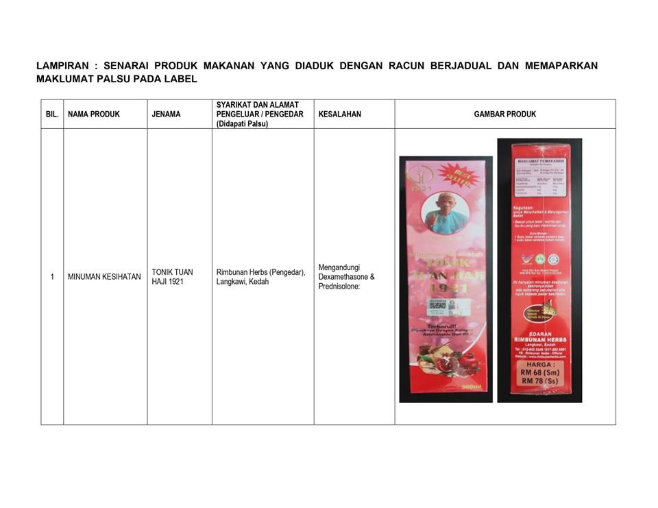 BernamaTV's tweet photo. Kementerian Kesihatan (KKM) mengenal pasti 21 produk makanan membabitkan 16 jenama mengandungi racun berjadual yang dilarang penambahannya dalam makanan. https://t.co/J4S7syiELv