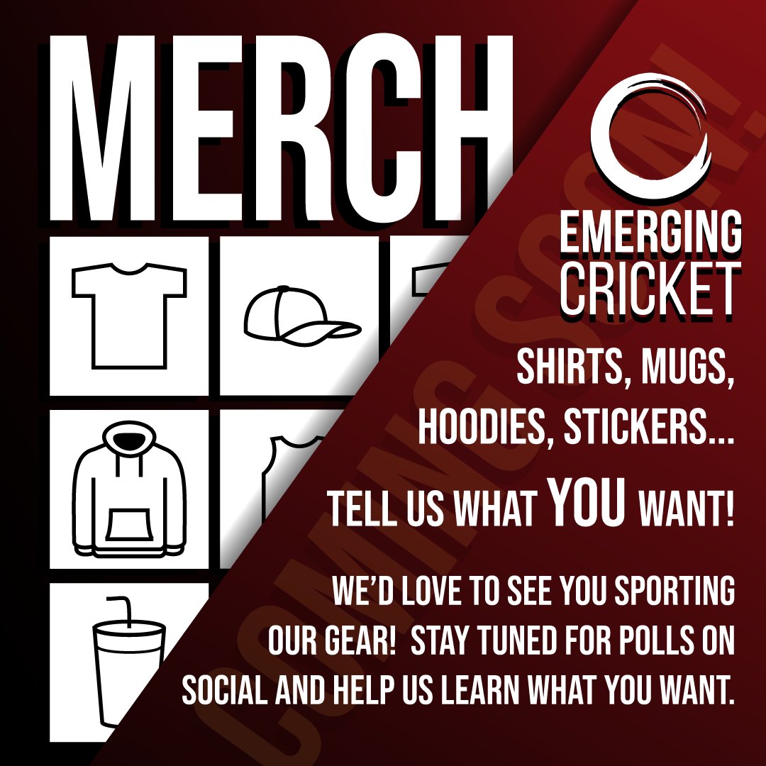 EmergingCricket's tweet photo. Would you like to help grow the Emerging Cricket movement by buying #ECMerch?

Tell us what you'd like to see below. 👇

If we get 100+ likes/comments/rts, we'll get to work designing your merch requests! https://t.co/mLtaKHjnni