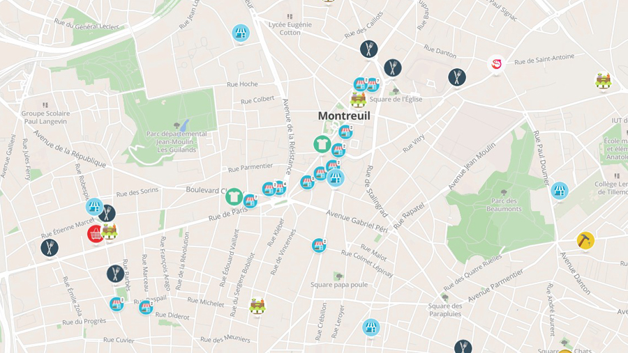 montreuil's tweet photo. Identifiez les commerces de #Montreuil qui pratiquent la vente à emporter, la livraison ou la commande-retrait sur cette carte interactive :  
► https://t.co/TIBRF1kkSM
Vous êtes commerçant ? Inscrivez vous pour apparaître sur la carte :
► https://t.co/VerCBhq8En https://t.co/1HXTkBUXZ0