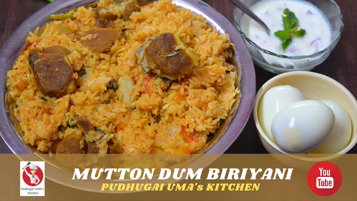 PudhugaiK's tweet photo. Mutton DUM Biriyani with Seeraga Samba Rice on Pudhugai UMA's Kitchen

**** Video Link - https://t.co/KdH3txaW27 *****

If you enjoyed this Biriyani recipe pls hit like button and please subscribe our channel for more exciting recipes. https://t.co/lBD9yP9x3U