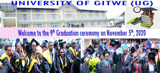 University Of Gitwe (@ugitwe) on Twitter photo Don't miss 9th Graduation Ceremony LIVE streamed from <a href="/UGitwe/">University Of Gitwe</a> Campus.
- Time: 10:00am
- Date: Nov. 5th, 2020
JUST Follow on our Official YouTube Channel youtube.com/channel/UC0V2X…
#WisdomForAll Don't miss 9th Graduation Ceremony LIVE streamed from <a href="/UGitwe/">University Of Gitwe</a> Campus.
- Time: 10:00am
- Date: Nov. 5th, 2020
JUST Follow on our Official YouTube Channel youtube.com/channel/UC0V2X…
#WisdomForAll