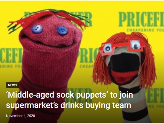 FakeBooze's tweet photo. Supermarket aims to boost wine credibility by use of 'middle aged sock puppets'. Fake Booze on a business disaster waiting to happen.
https://t.co/W7KfWV6NyA https://t.co/3OuLZwZuBC