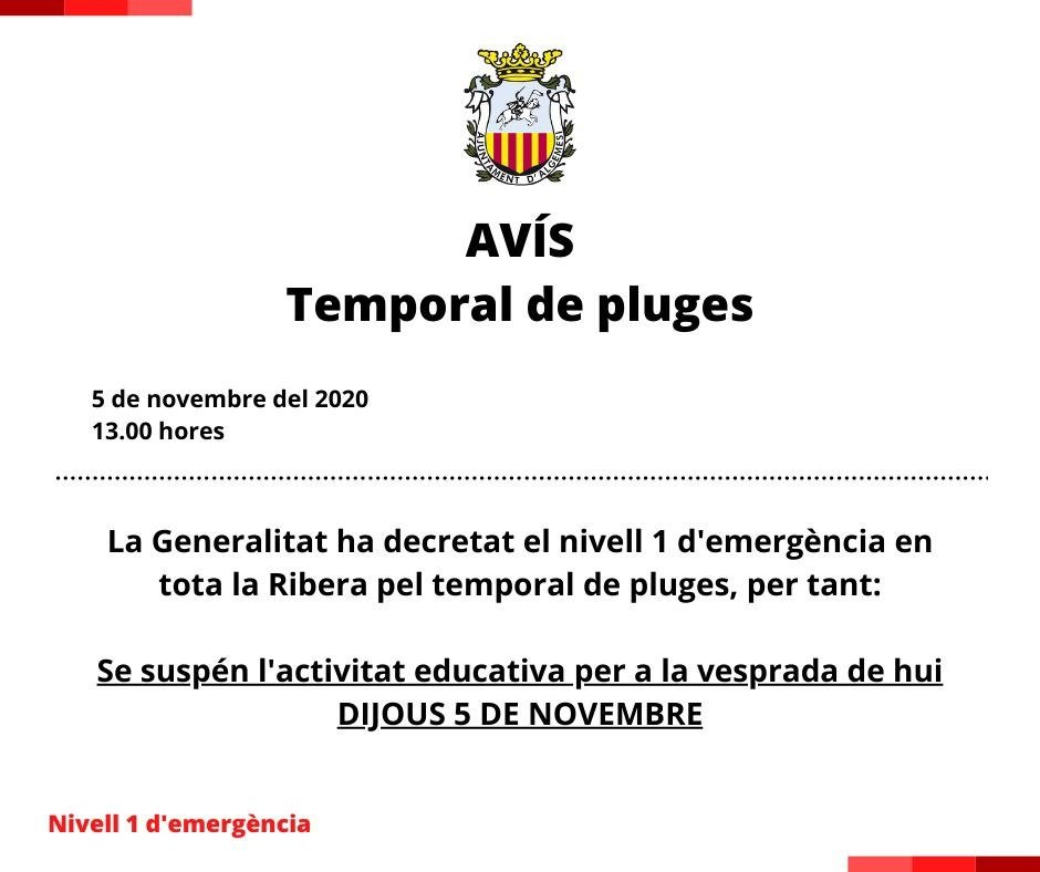Intentad no utilizar vehículos, se procede al corte de 'Pont Roig' de @algemesi_net . Se suspende actividad Escolar. 👮‍♀️👮🚔🚧💦😷