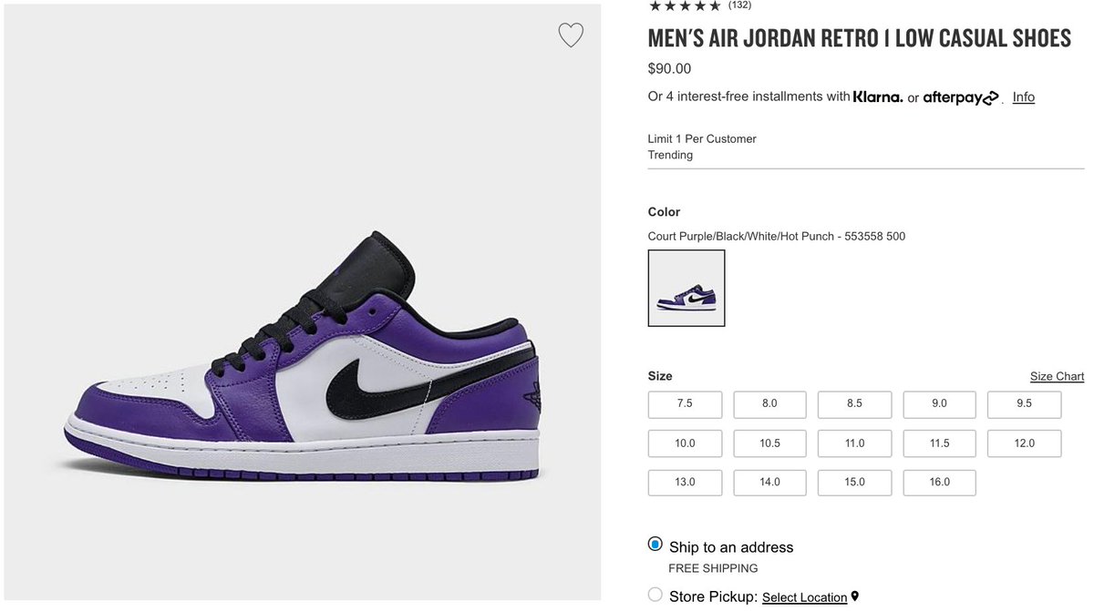 air jordan 1 court purple restock