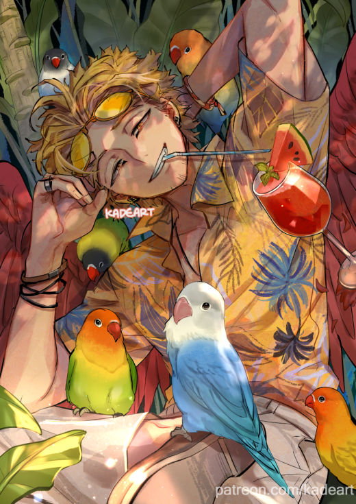 hawks (boku no hero academia) drawn by kadeart