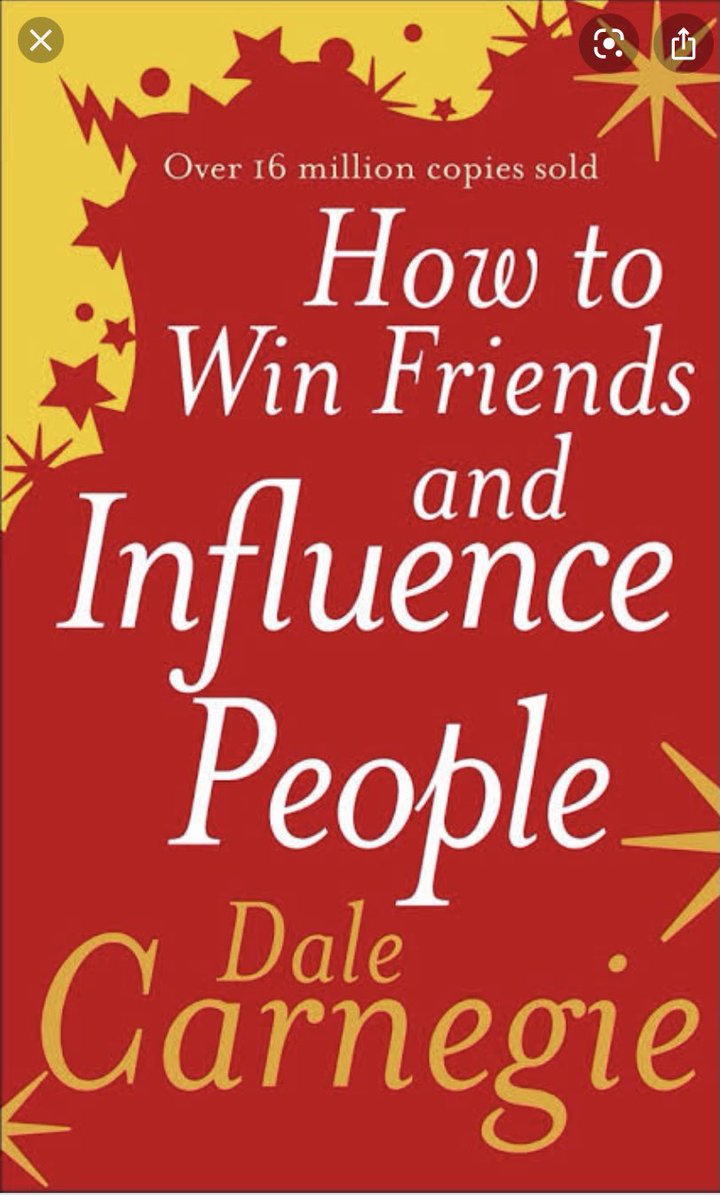 #1 Business book of all time.  When asked I always recommend...How to Win Friends and Influence People by Dale Carnegie. The entire book is amazing, but this part is pure gold. 6 Principles to ‘Make’ People Like You Thread  Ps 2 minute read