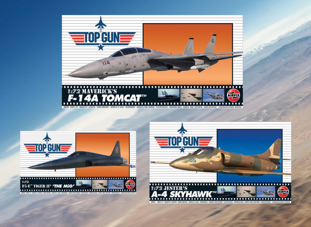 Airfix's tweet photo. Three models from our exciting Top Gun range Maverick, are now in stock! The perfect lockdown project.
https://t.co/C1jJKzoR4h
#officialairfix #airfix #topgun #top #gun #maverick #tomcat #skyhawk #themig #aircraft #film #gift #lockdown #project #stayhome https://t.co/h6qe9ZDKtj