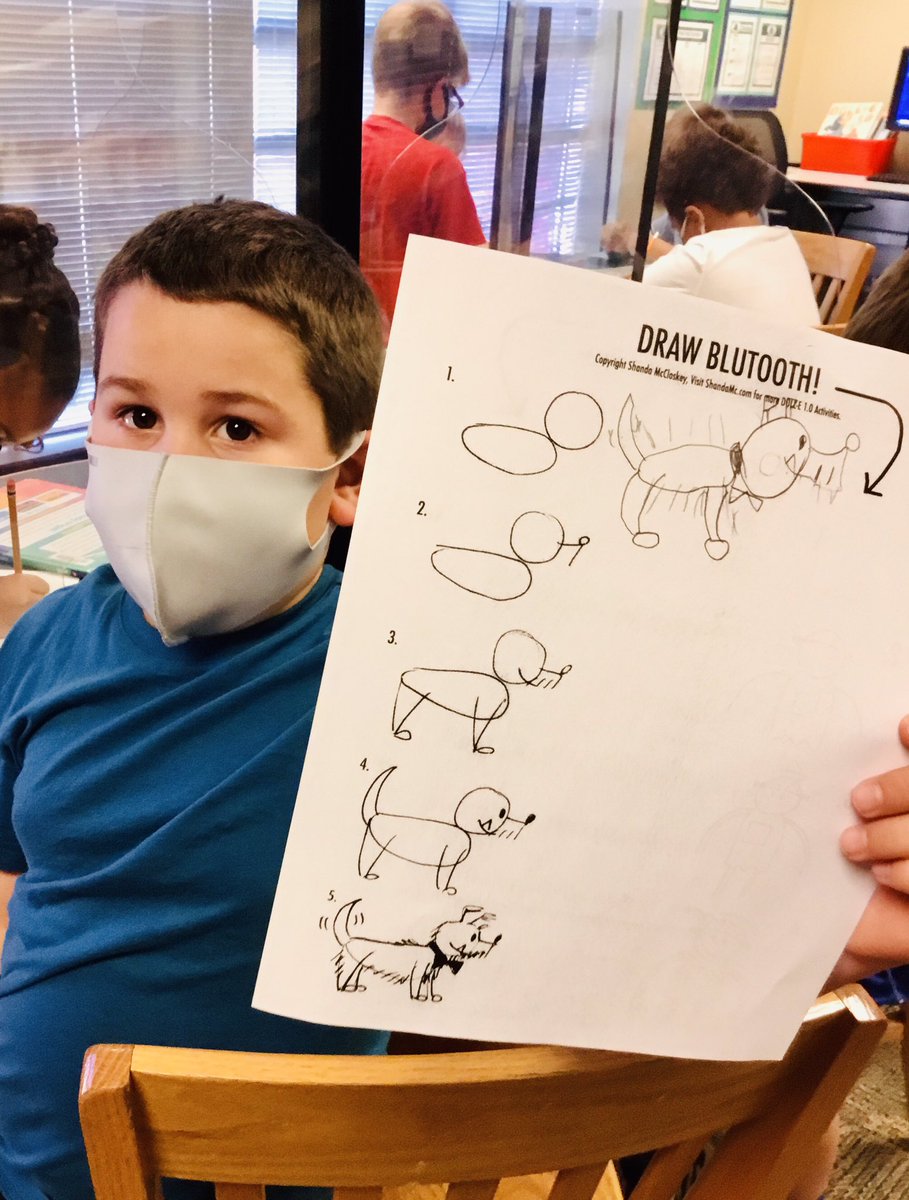 HyattKerri's tweet photo. Our students loved reading the award winning book Doll-E 1.0 written and illustrated @ShandaMcCloskey. They tried their hands at drawing two characters from the book using step by step directions from the author. #shandamccloskeydraws #dolle10book #showmereaders #STEM https://t.co/YI1Ib83KUV