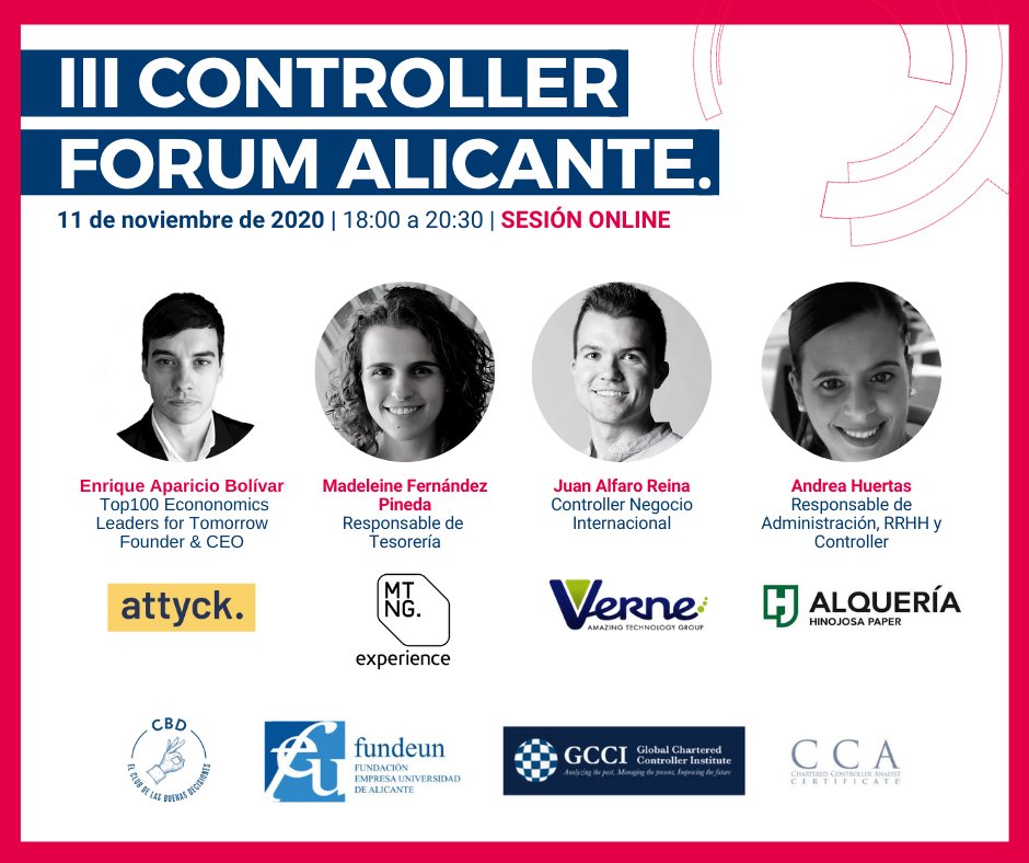 fundeun's tweet photo. Colaboramos con el #ControllerForum #Alicante organizado por @CBDecisiones y el Global Chartered Controller Institute, GCCI y CCA.
El 11 de noviembre se realizará de forma online.
Más información e inscripciones gratuitas:
https://t.co/HOVna9aqf9
#ControlDeGestión #Controller https://t.co/Gen6SMsi26