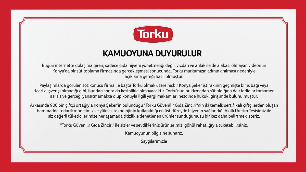 Kamuoyunun Bilgisine Sunarız,
Saygılarımızla.