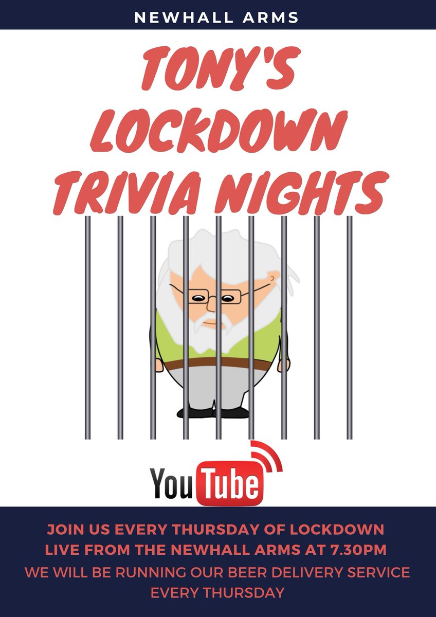 Why not join us this evening for Tony's first online lockdown quiz. 

youtu.be/R4BafIogOm0 

#Quiz #Cannock